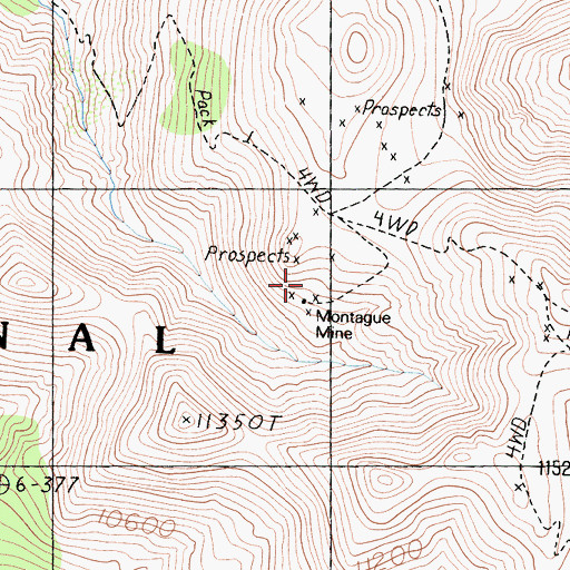 Topographic Map of Montague Mine, CA