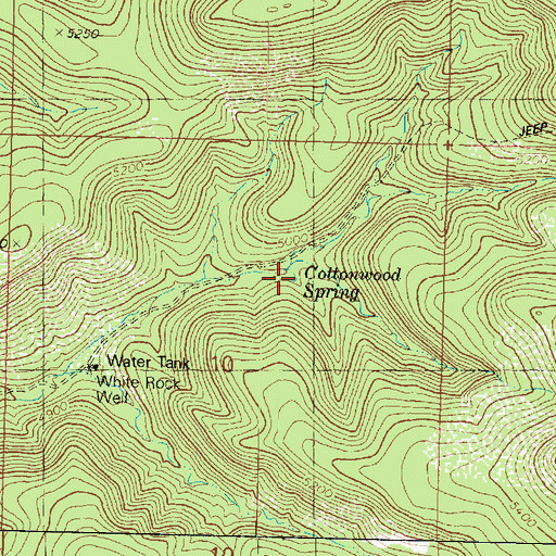 Topographic Map of Cottonwood Spring, AZ