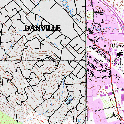Topographic Map of Montair Elementary School, CA