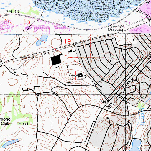 Topographic Map of Montalvin Manor Elementary School, CA