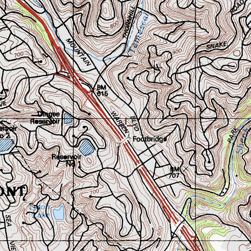 Topographic Map of Montclair Playground, CA