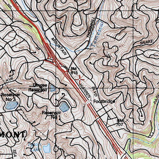 Topographic Map of Montclair Elementary School, CA