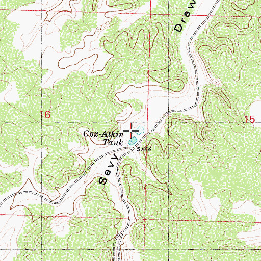 Topographic Map of Cox Tank, AZ