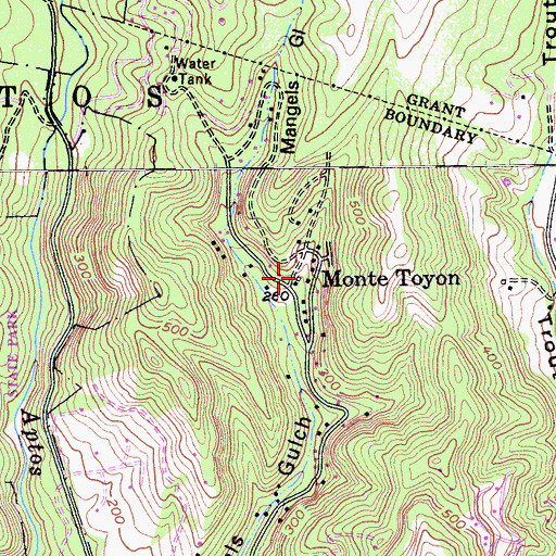 Topographic Map of Monte Toyon, CA