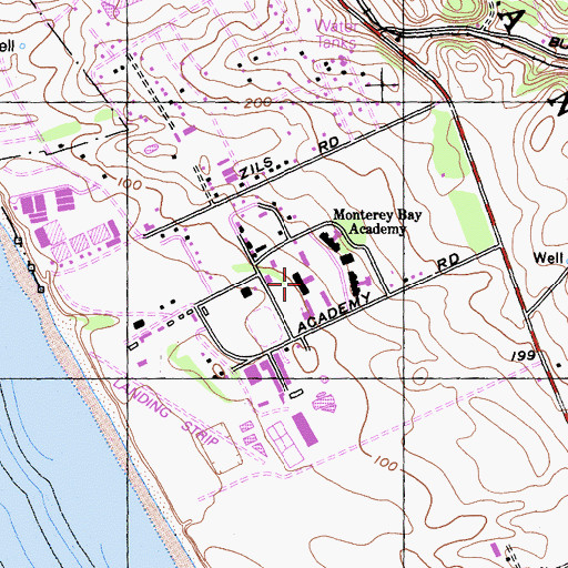 Topographic Map of Monterey Bay Academy, CA