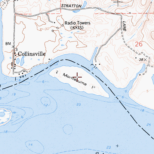 Topographic Map of Montezuma Island, CA