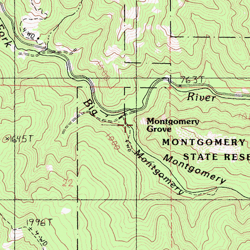 Topographic Map of Montgomery Creek, CA