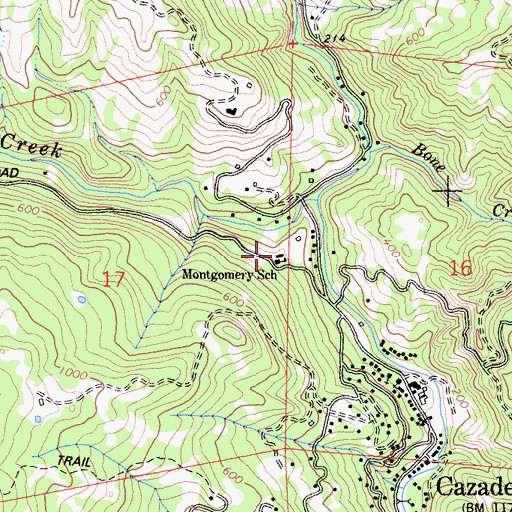 Topographic Map of Montgomery Elementary School, CA