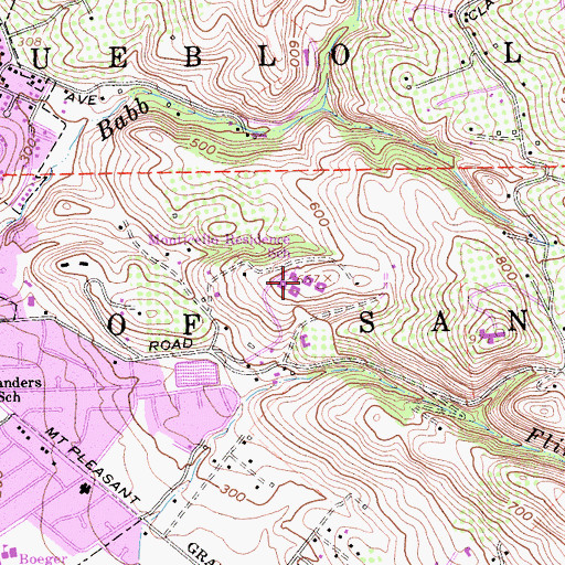 Topographic Map of Monticello Residence School, CA