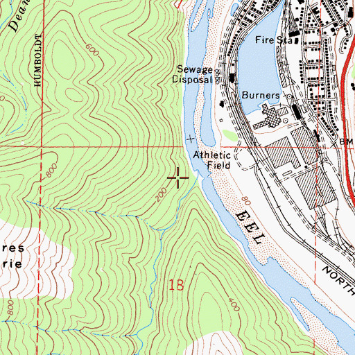 Topographic Map of Monument Creek, CA