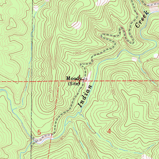 Topographic Map of Moody, CA
