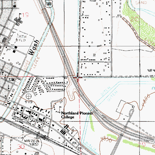 Topographic Map of Bushman Acres, AZ