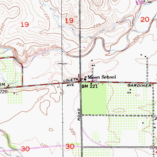 Topographic Map of Moon School, CA