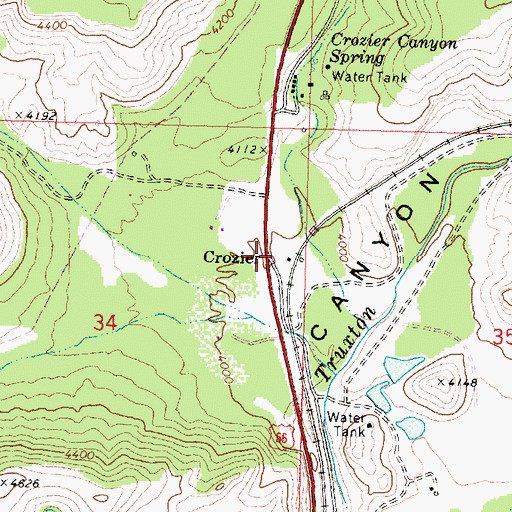 Topographic Map of Crozier Railroad Station, AZ