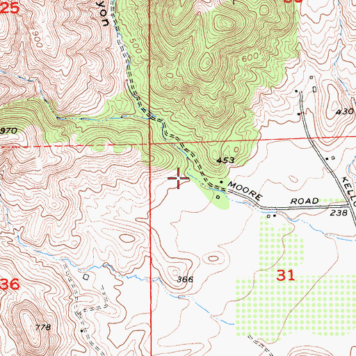 Topographic Map of Moore Canyon, CA