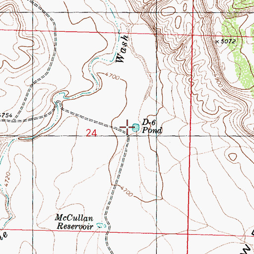 Topographic Map of D-Six Pond, AZ