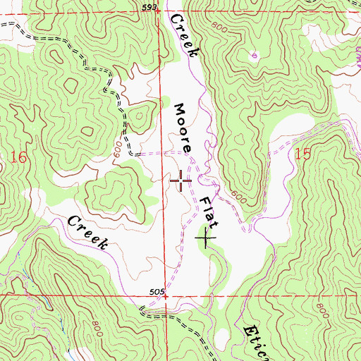 Topographic Map of Moore Flat, CA