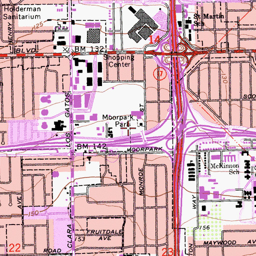 Topographic Map of Santana Park, CA