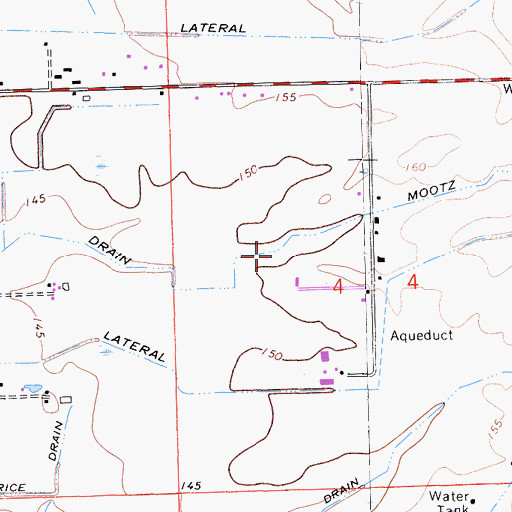 Topographic Map of Mootz Drain, CA