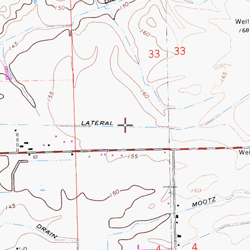 Topographic Map of Mootz Lateral, CA