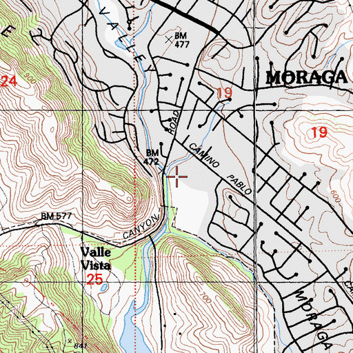 Topographic Map of Joaquin Moraga Intermediate School, CA