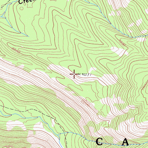 Topographic Map of Moraine Ridge, CA