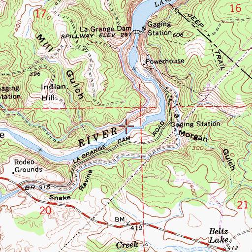 Topographic Map of Morgan Gulch, CA