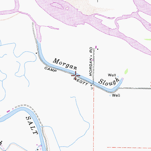 Topographic Map of Morgan Slough, CA