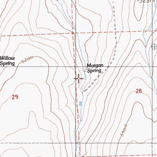Topographic Map of Morgan Spring, CA