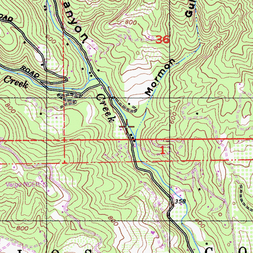 Topographic Map of Mormon Gulch, CA