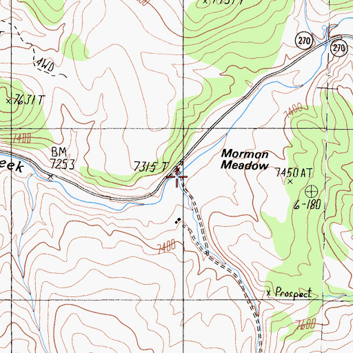Topographic Map of Mormon Meadow, CA