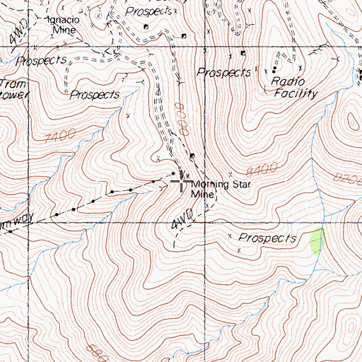 Topographic Map of Morning Star Mine, CA