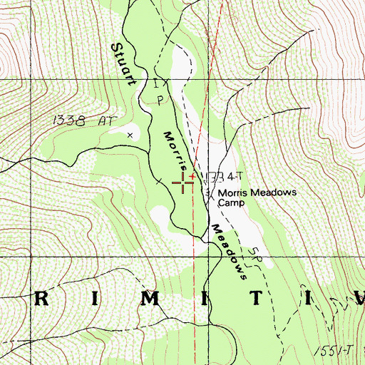 Topographic Map of Morris Meadows Camp, CA