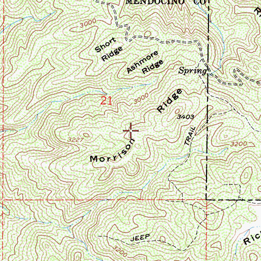 Topographic Map of Morrison Ridge, CA
