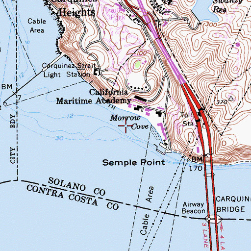 Topographic Map of Morrow Cove, CA