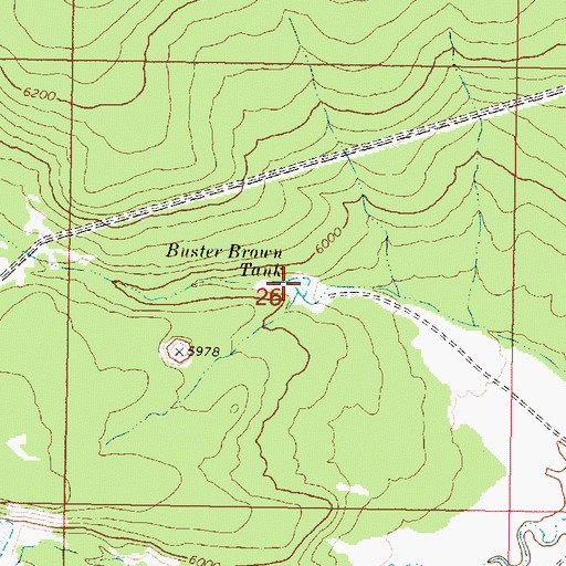 Topographic Map of Buster Brown Tank, AZ