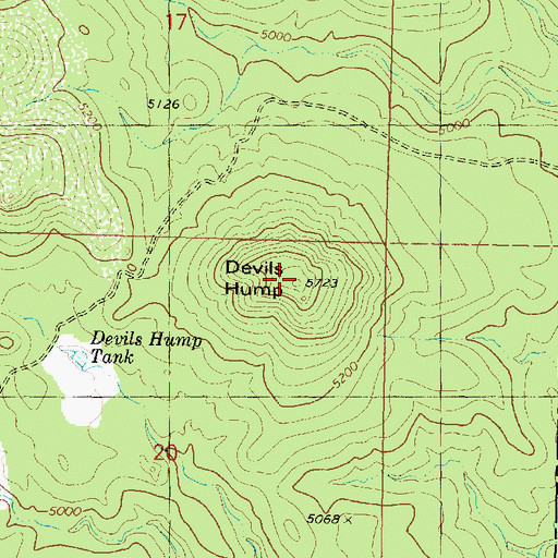 Topographic Map of Devils Hump, AZ