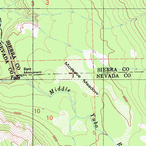 Topographic Map of Moscove Meadow, CA