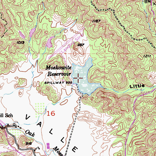 Topographic Map of Moskowitz Reservoir, CA