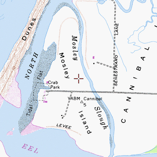 Topographic Map of Mosley Slough, CA
