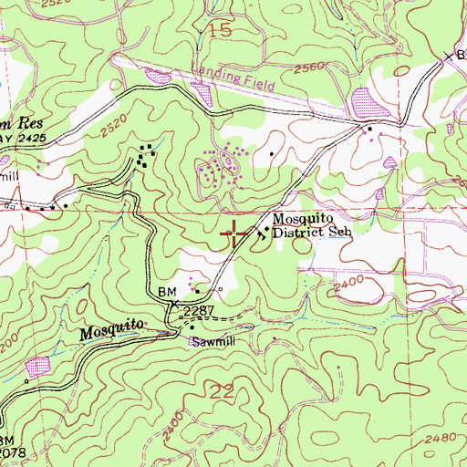 Topographic Map of Mosquito District School, CA