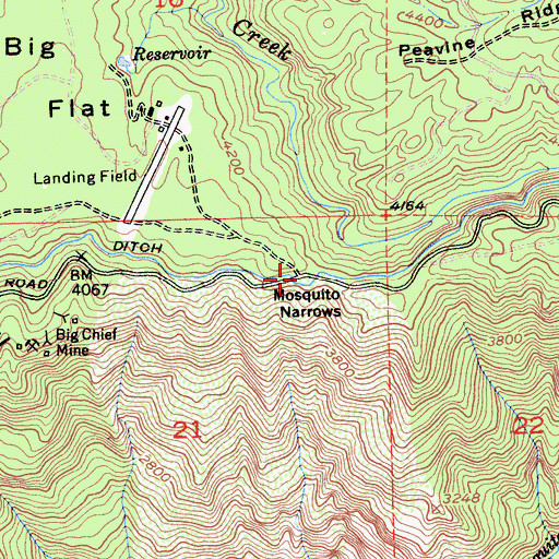 Topographic Map of Mosquito Narrows, CA