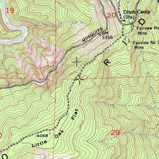 Topographic Map of Mosquito Ridge, CA