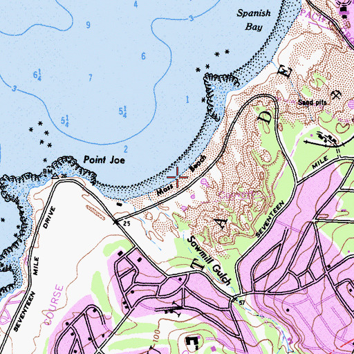 Topographic Map of Moss Beach, CA