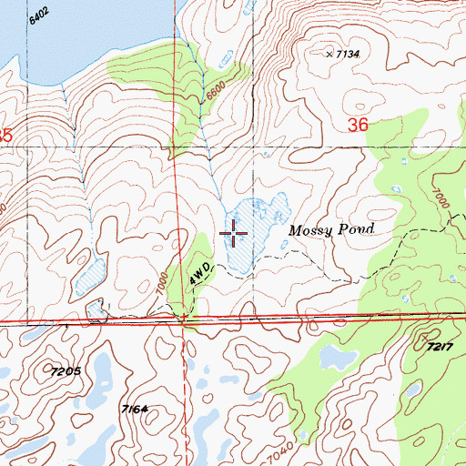 Topographic Map of Mossy Pond, CA