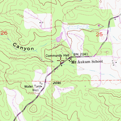 Topographic Map of Mount Aukum School, CA
