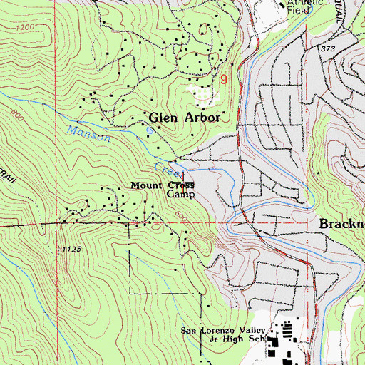 Topographic Map of Mount Cross Camp, CA