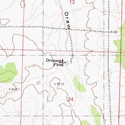 Topographic Map of Driveway Pond, AZ