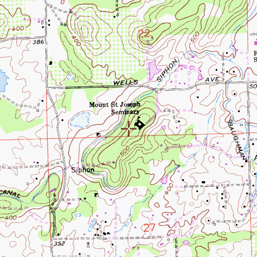Topographic Map of Mount Saint Joseph Seminary, CA
