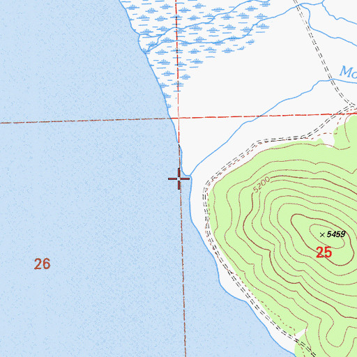 Topographic Map of Mountain Meadows Creek, CA